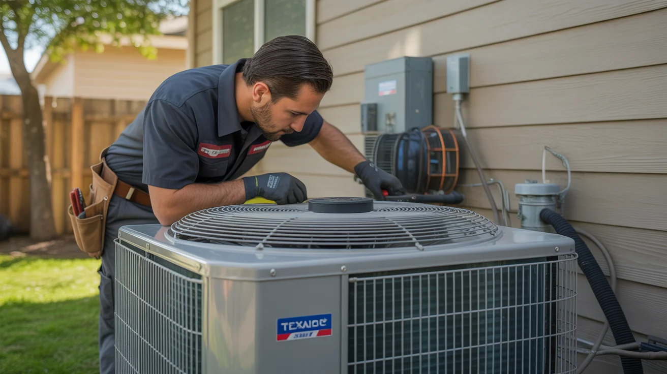 AC condenser unit outside a North Texas home