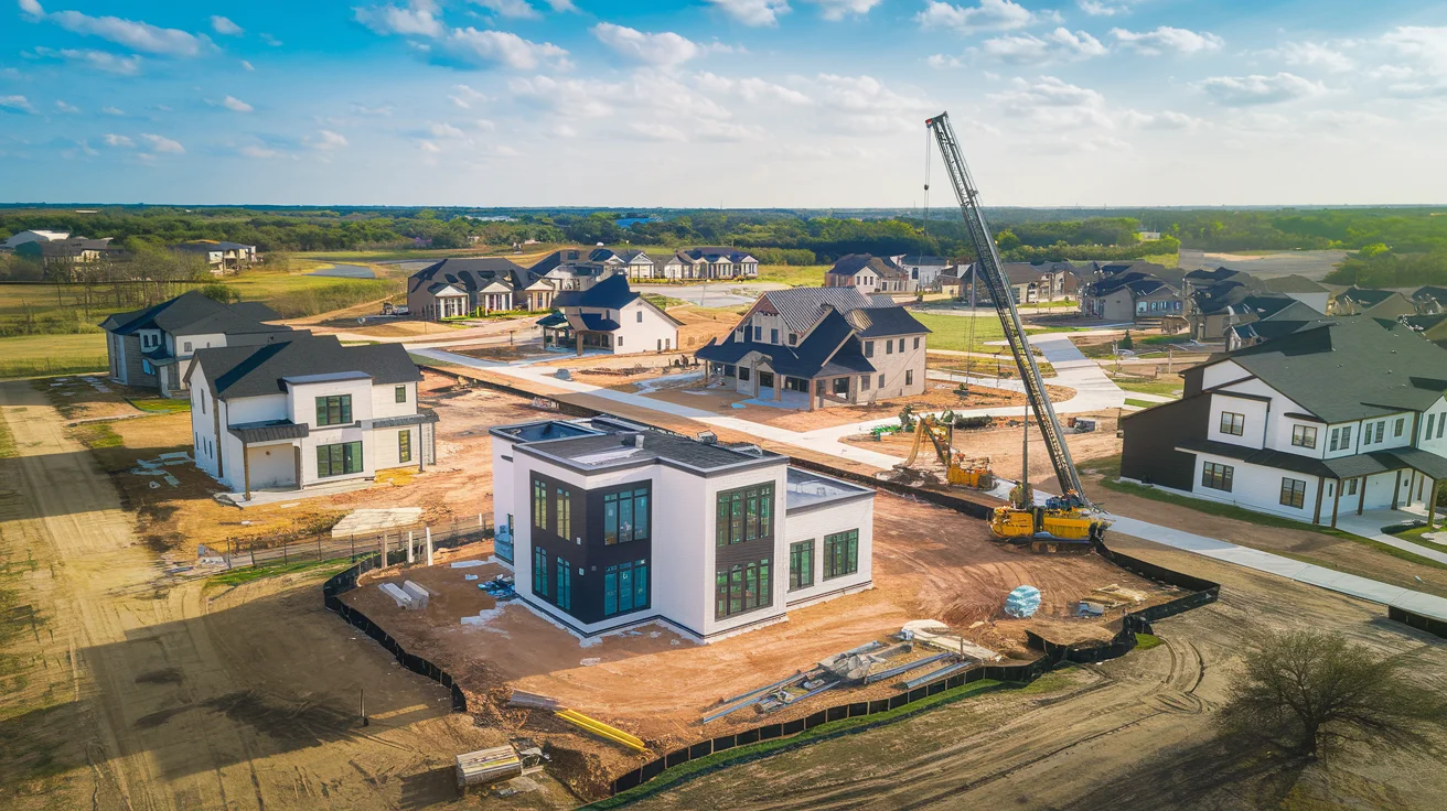 New construction homes in Collin County Texas subdivision