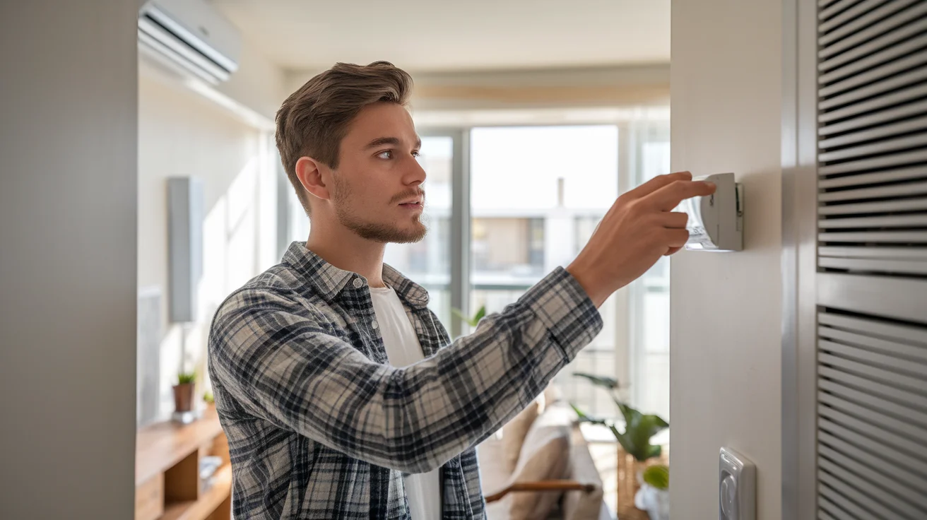 Renter adjusting thermostat in Texas apartment