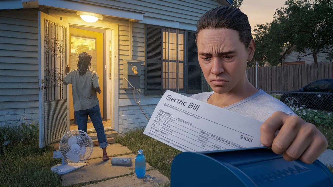 Person looking at high summer electric bill